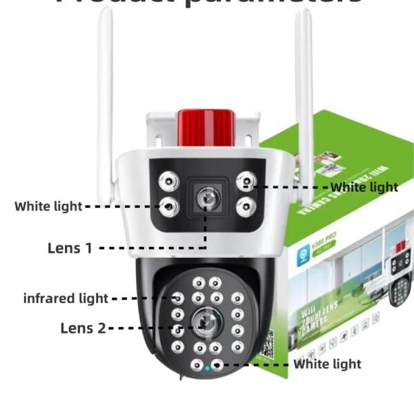 4G smart wireless dual lens PT camera outdoor v380pro